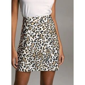 Like New Aritzia Babaton Only Mini Slip Skirt in Leopard Print